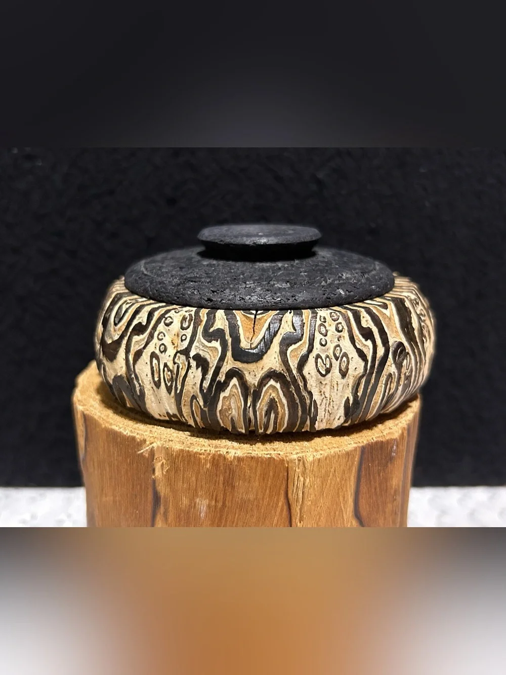 Mamaku Native Tree Fern Turned Wood Trinket Box New Zealand Maori Ponga Craft